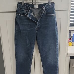 Agolde Blue High Rise Jeans with Classic Indigo Finish